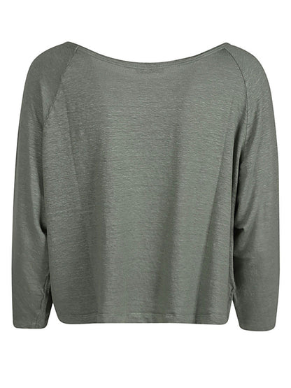 Linen boat-neck sweater