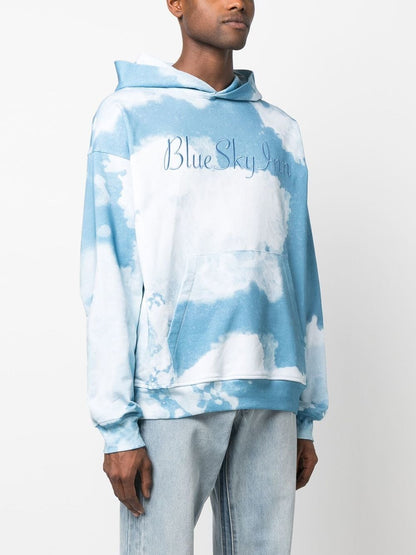 Printed cotton hoodie