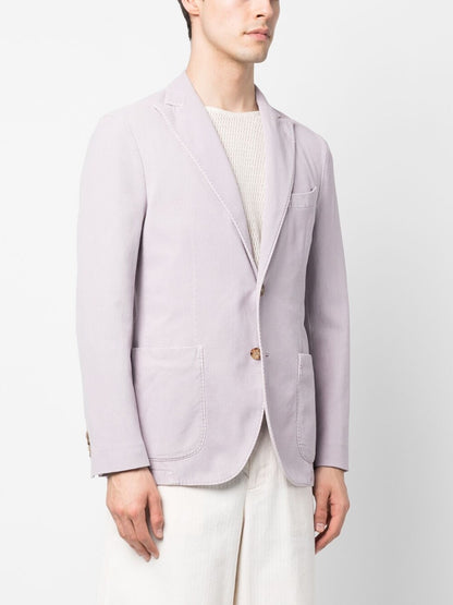 Silk blend single-breasted jacket