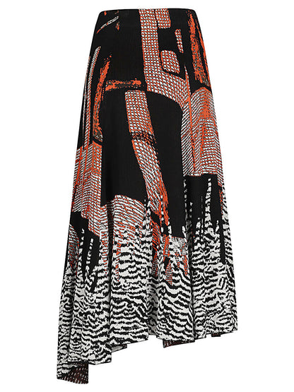 Jacquard viscose skirt