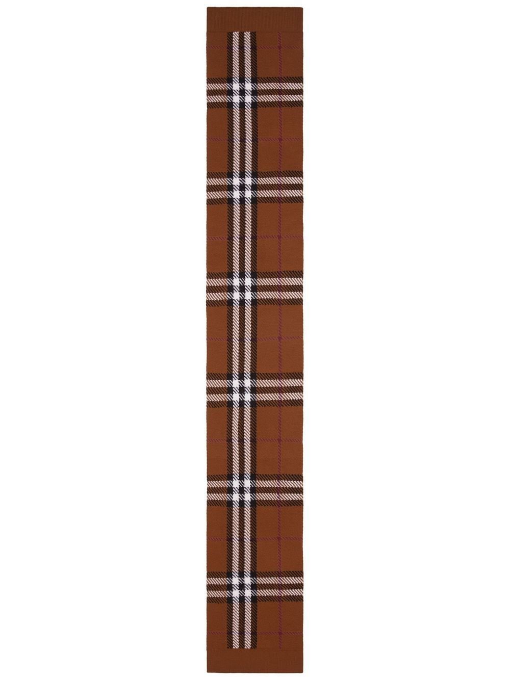 Giant check wool scarf