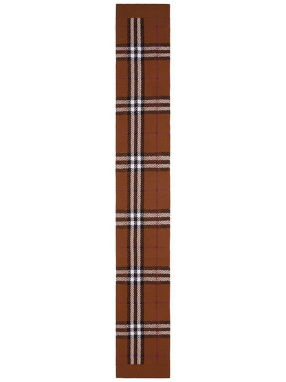 Giant check wool scarf