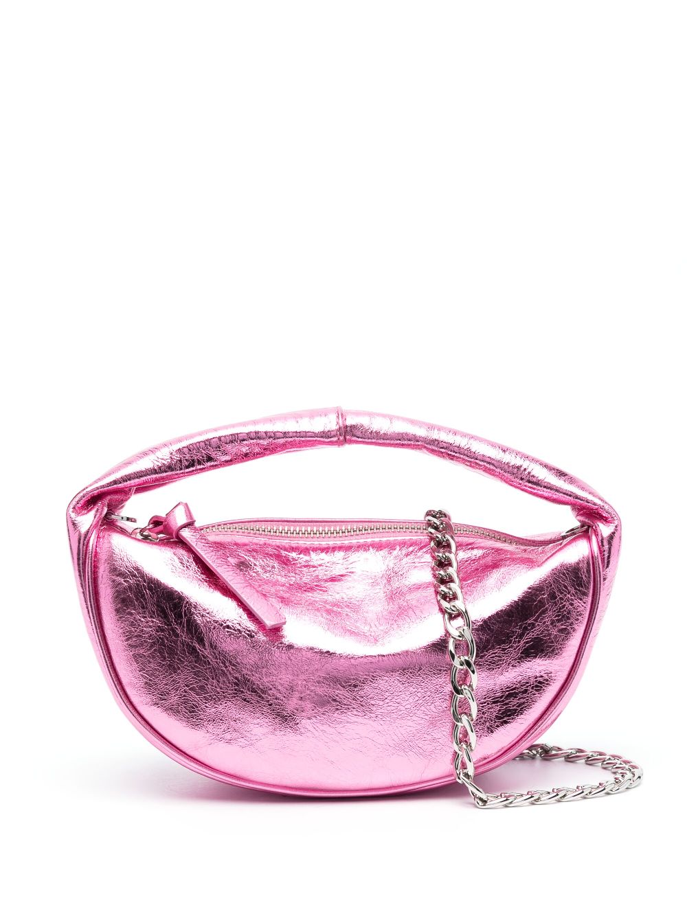 Baby cush metallic leather shoulder bag