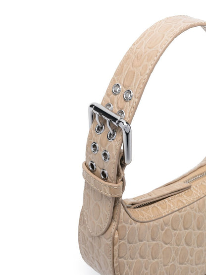 Mini soho croco embossed leather shoulder bag