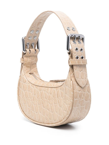 Mini soho croco embossed leather shoulder bag