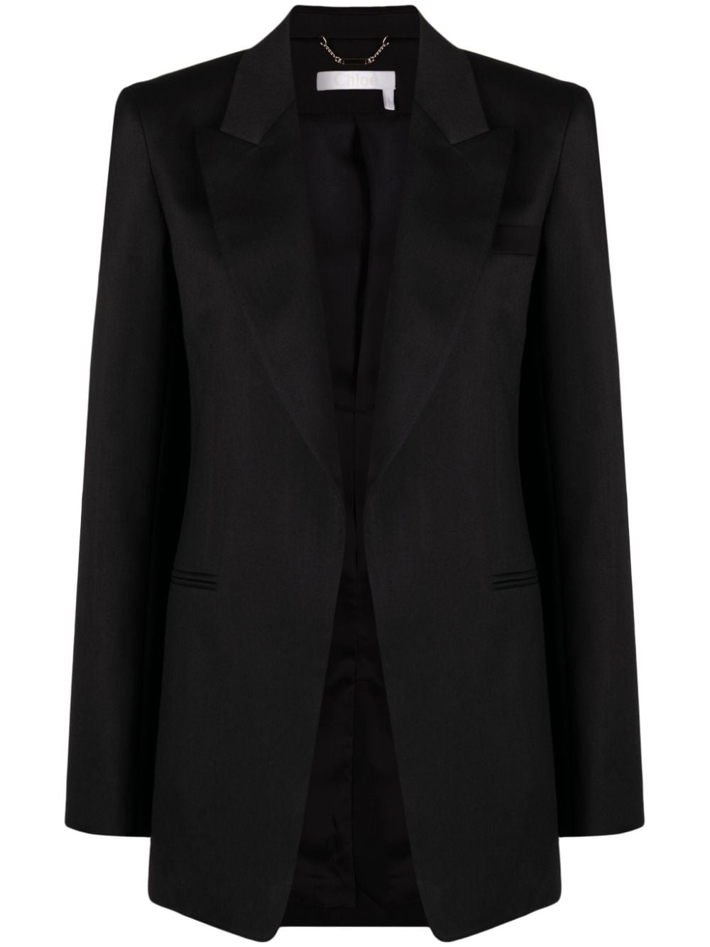 Single-breasted silk blend wool jacket