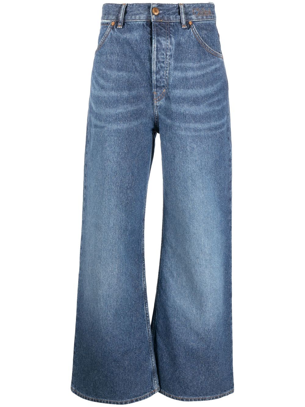 Wide leg denim jeans