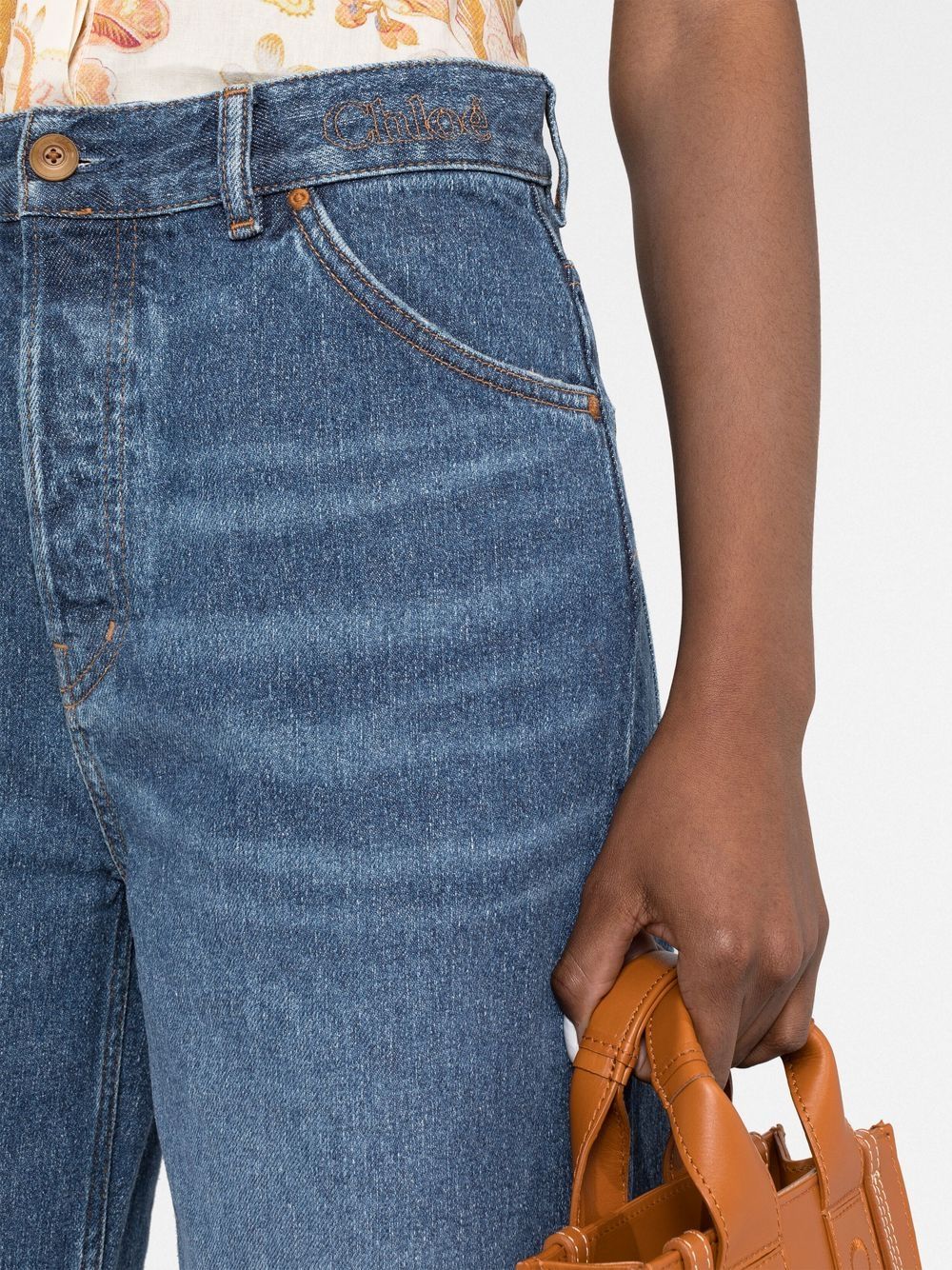 Wide leg denim jeans