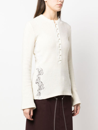 Embroidered wool jumper