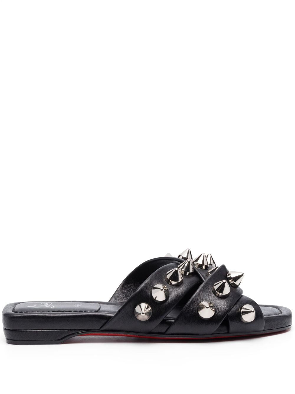 Miss spika flat leather sandals