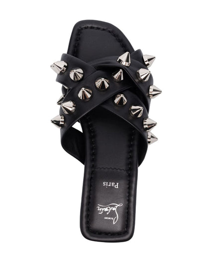 Miss spika flat leather sandals