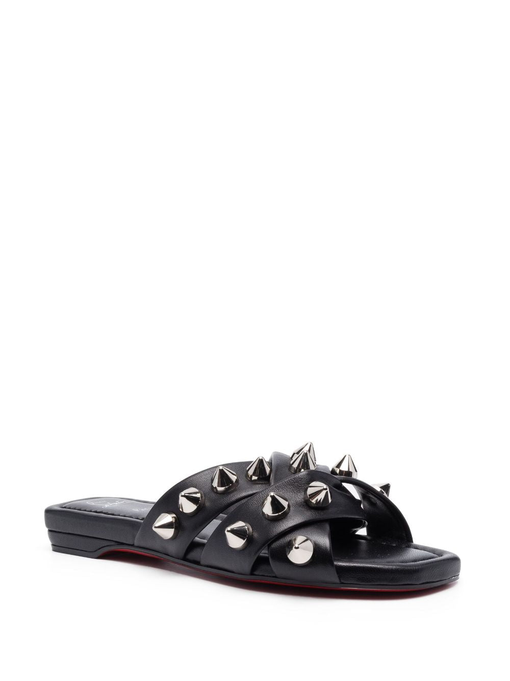 Miss spika flat leather sandals