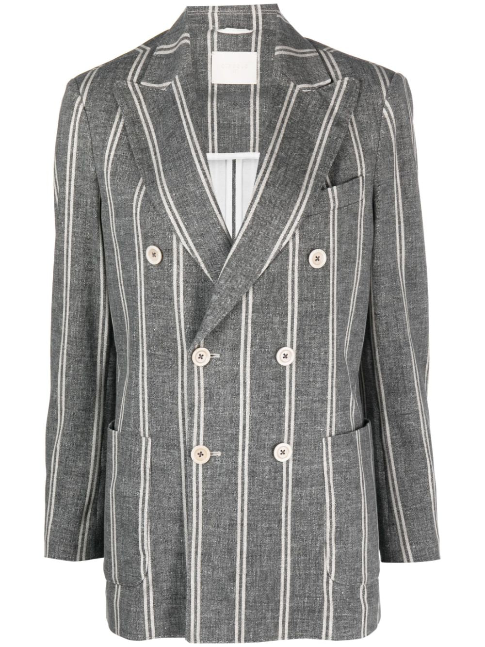 Striped double-breasted jacket