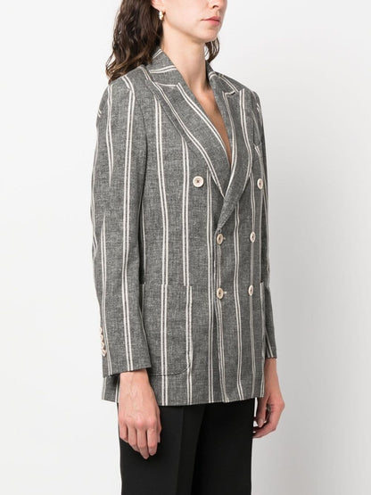 Striped double-breasted jacket