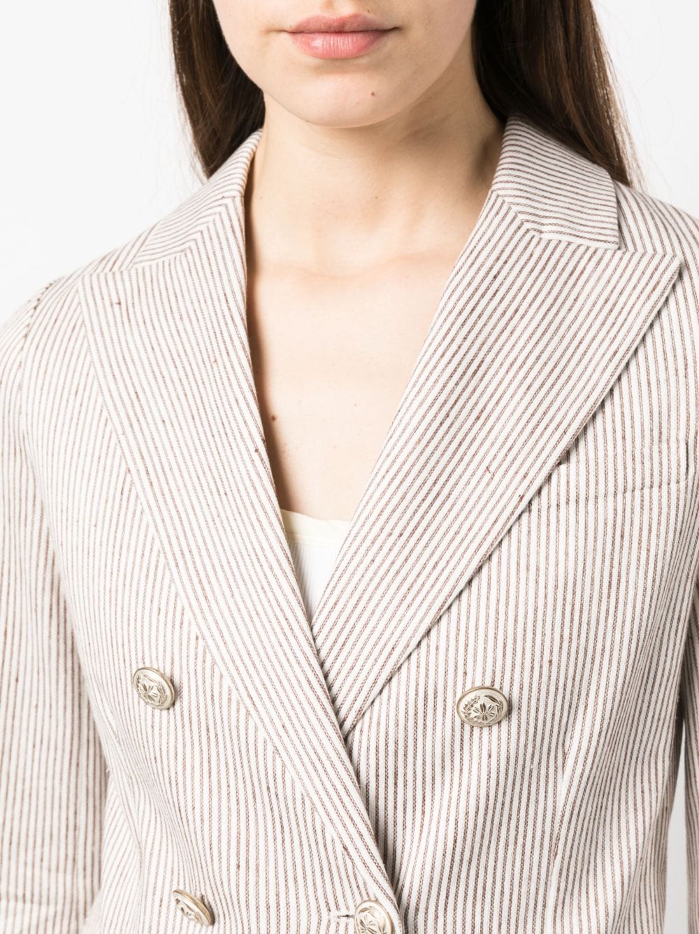 Linen blend double-breasted jacket