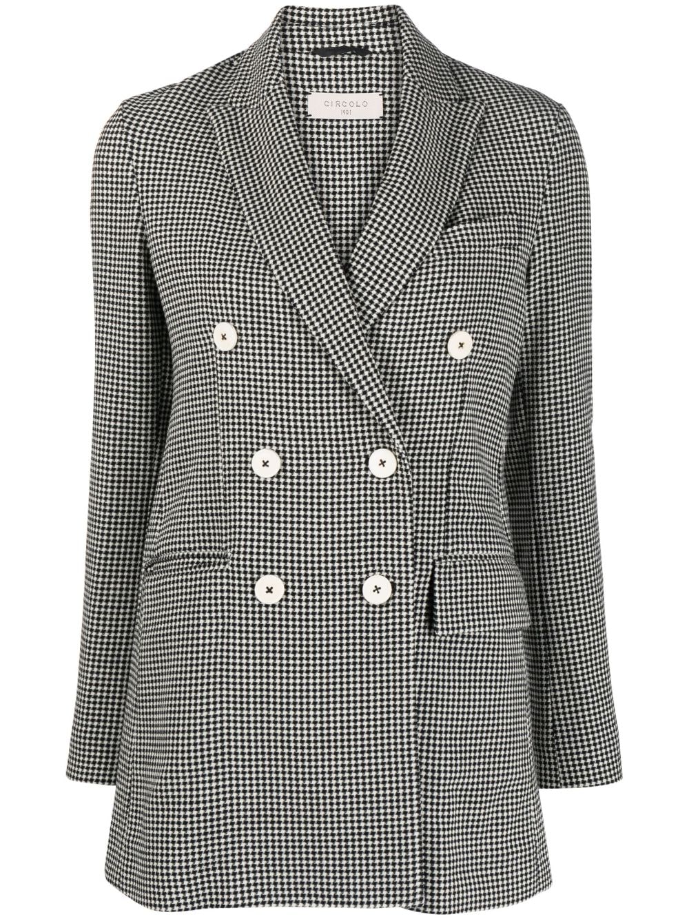 Pied de poul double-breasted jacket