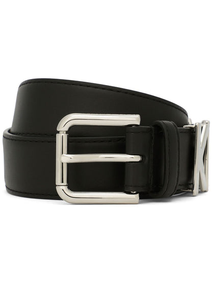 Logo leather belt