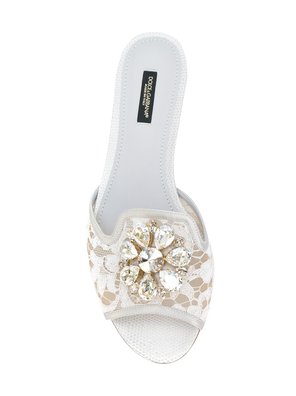 Crystal lace flat sandals