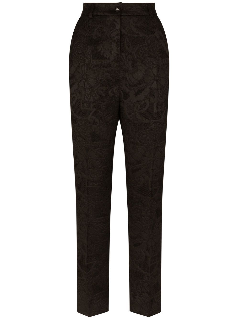 Jacquard high-waist trousers