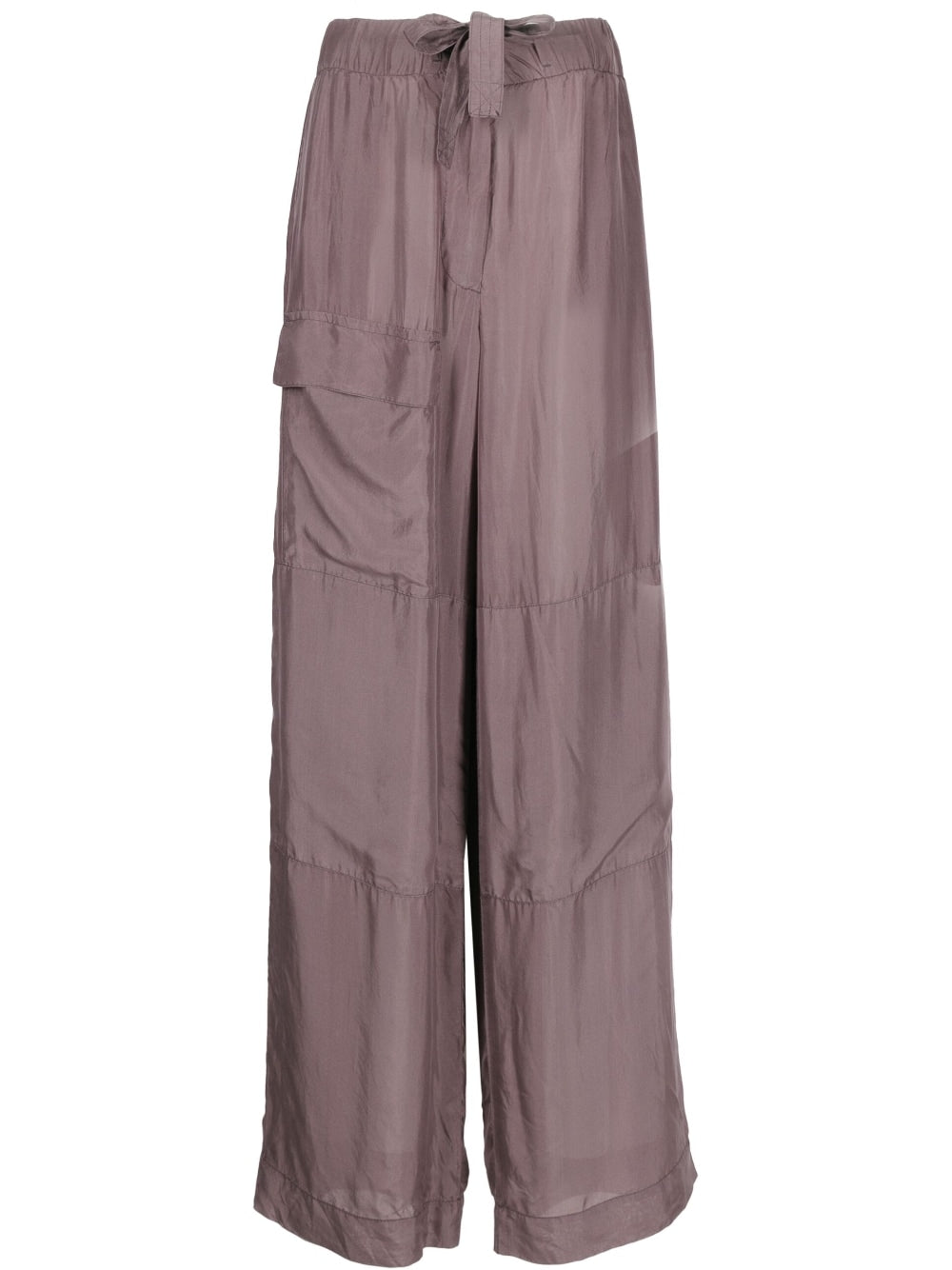 Wide leg silk trousers