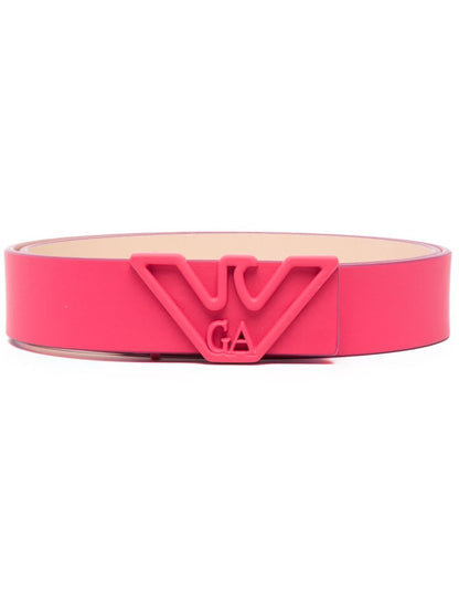 Logo leather belt