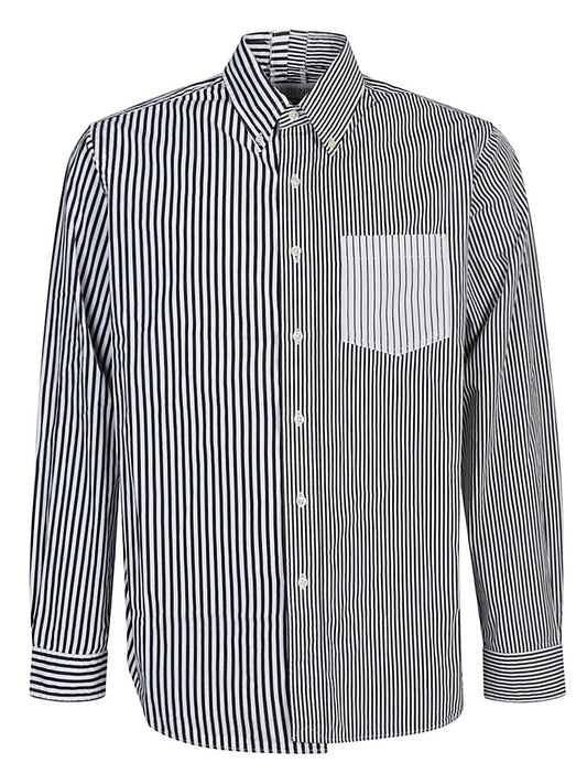 Contrast striped cotton shirt