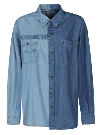 Contrast denim shirt