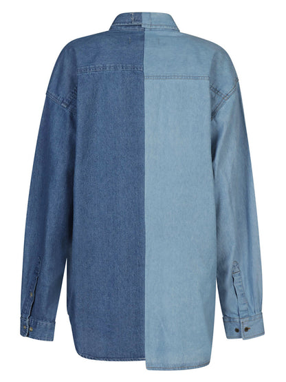 Contrast denim shirt