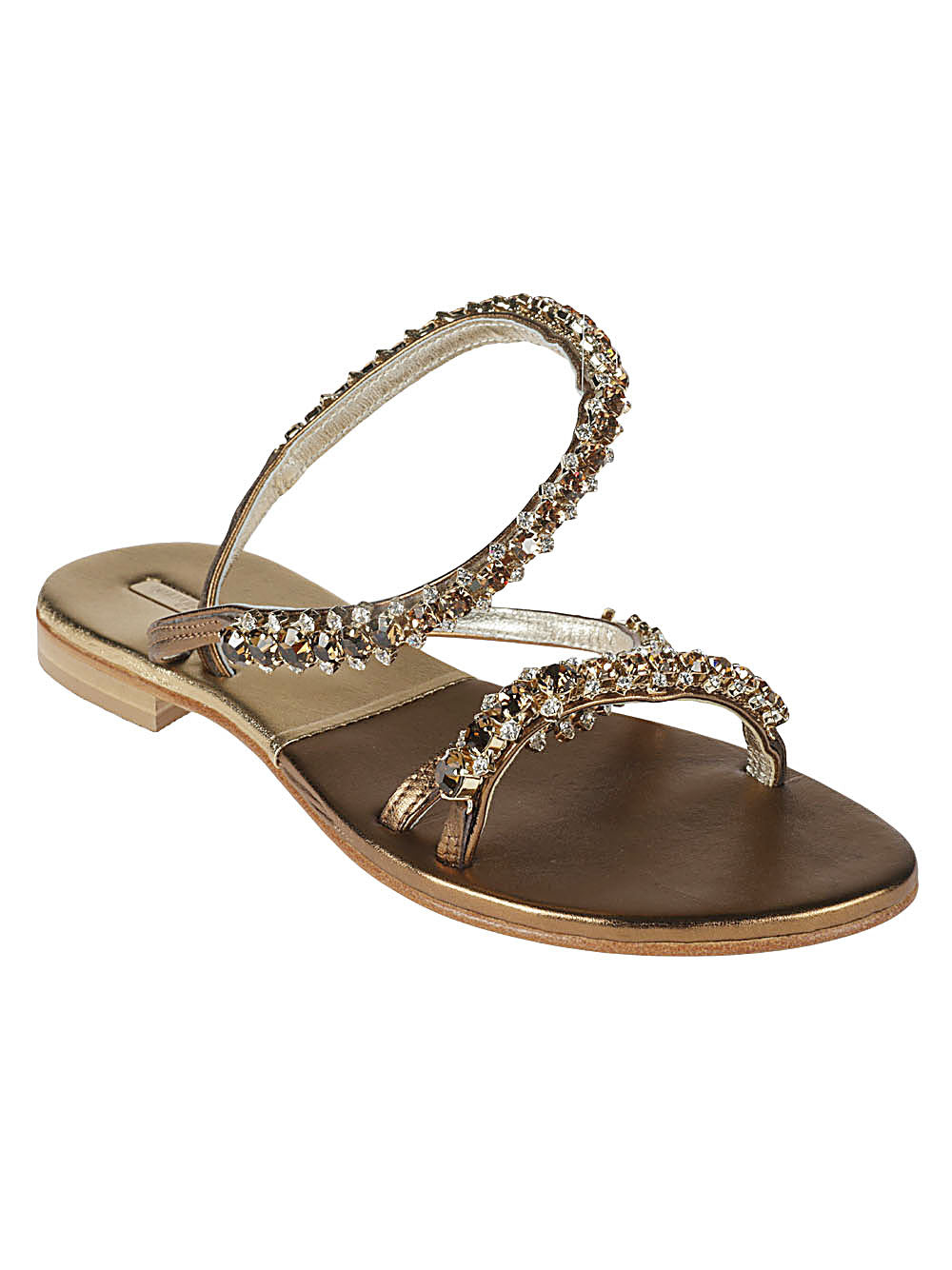 Jewel leather sandals