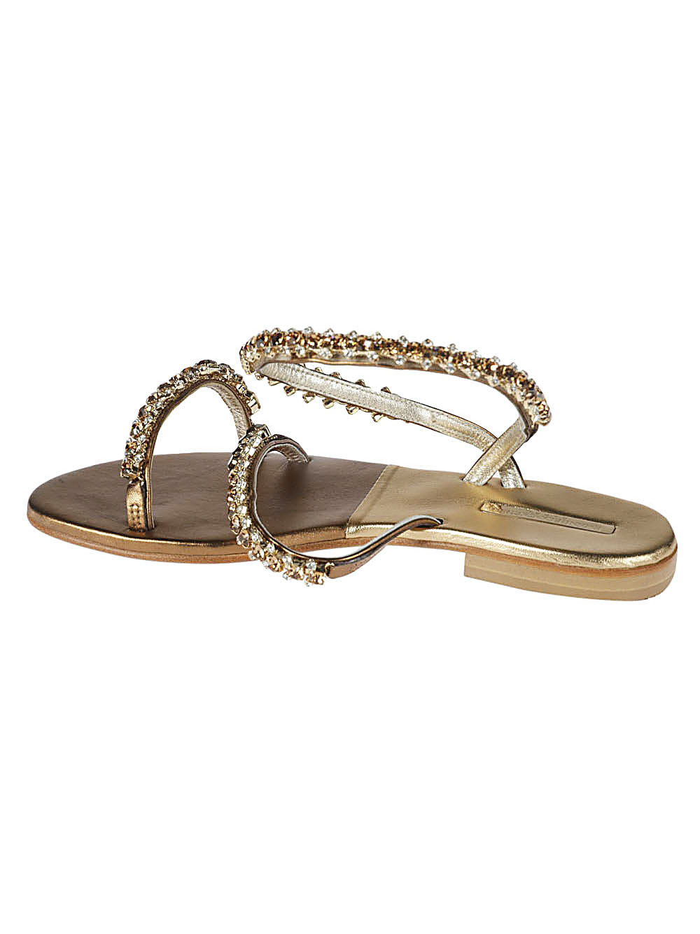 Jewel leather sandals