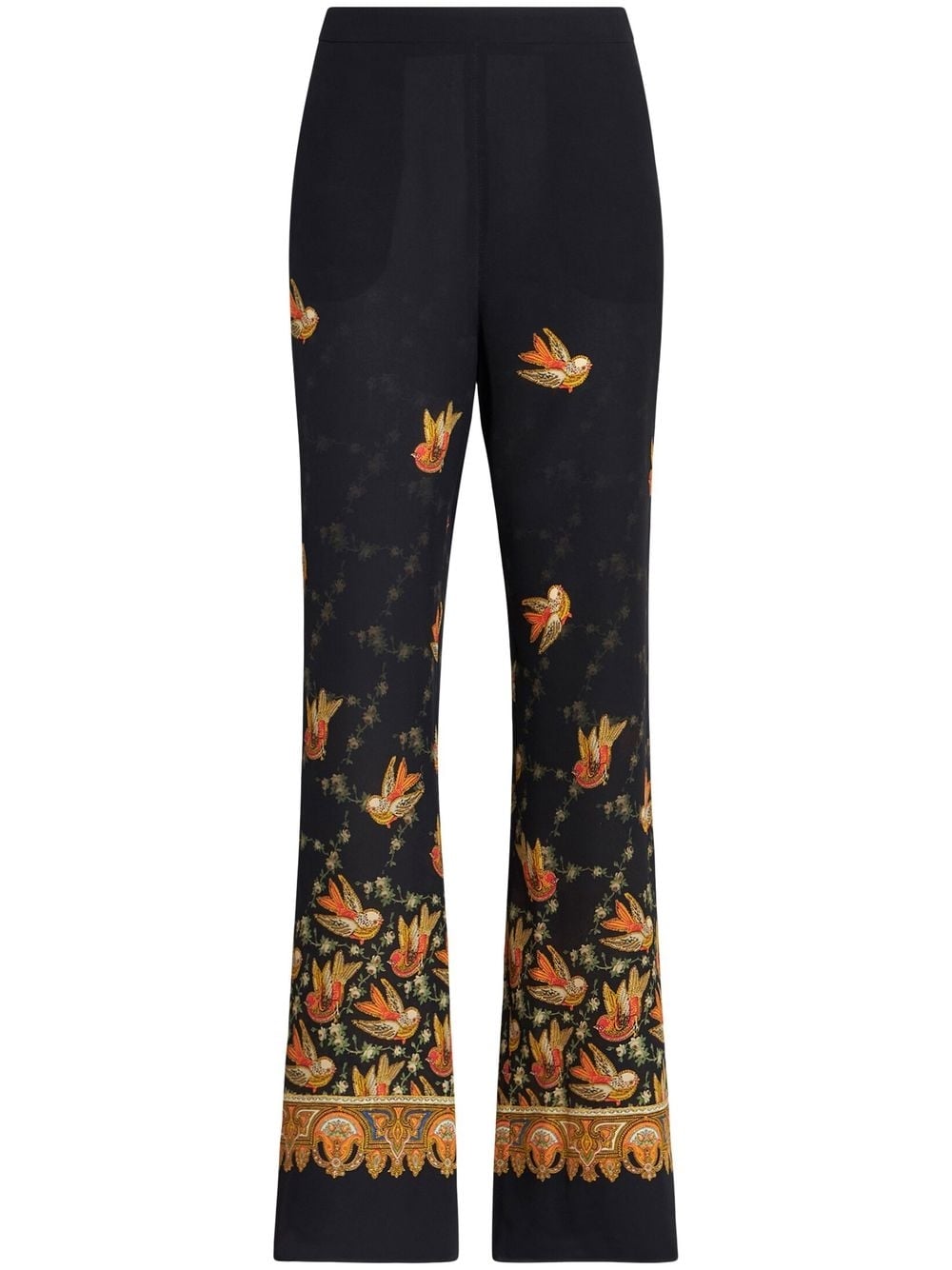 Printed silk trousers