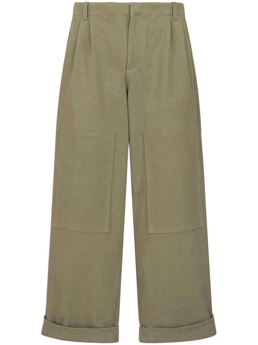 Wide-leg cotton trouser