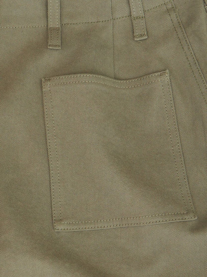 Wide-leg cotton trouser