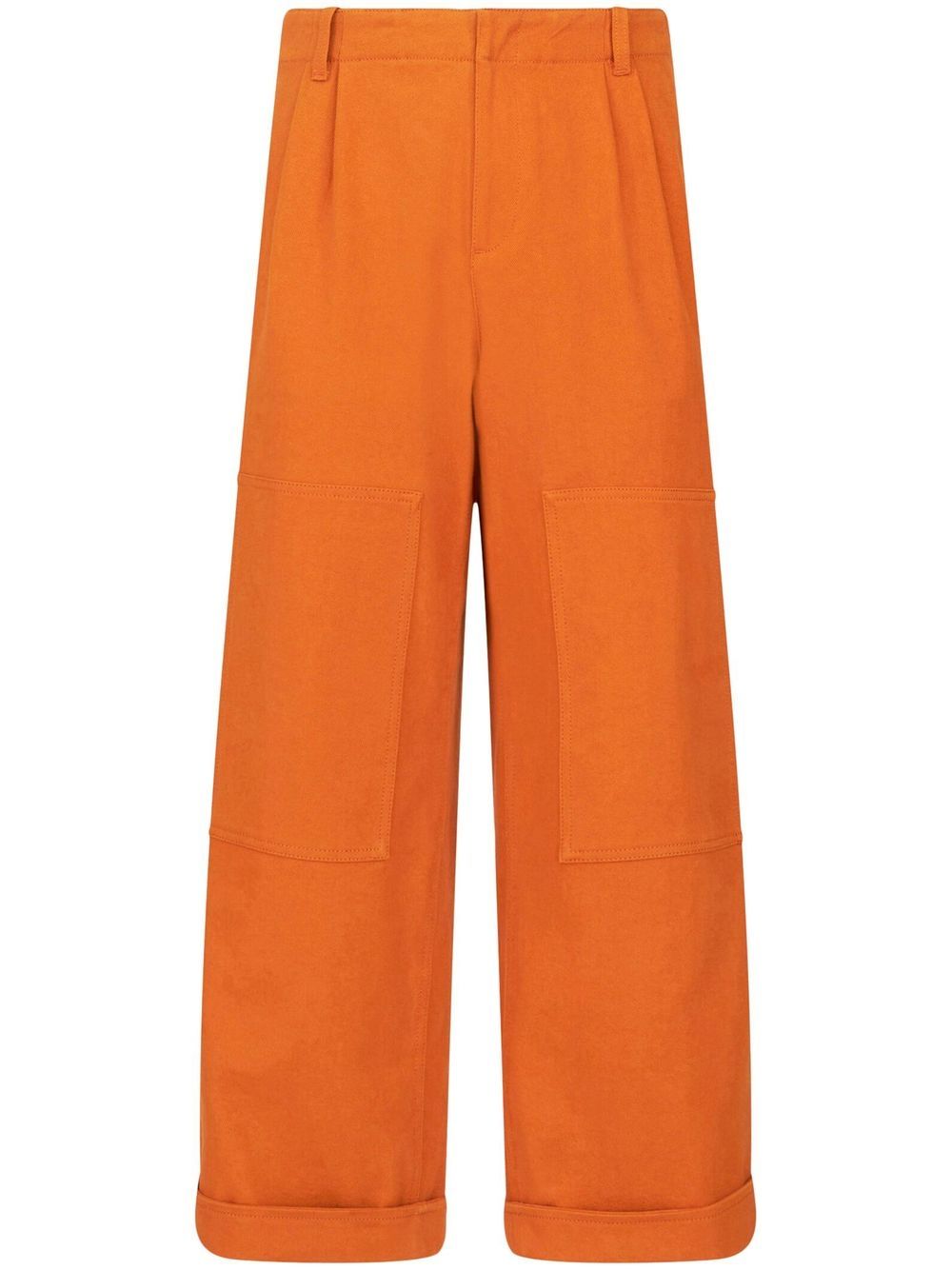 Cotton wide-leg trousers