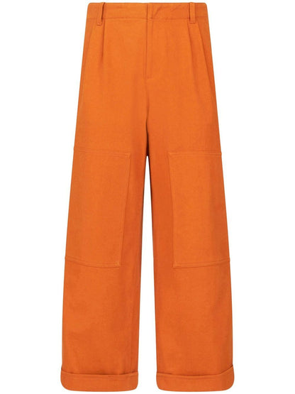 Cotton wide-leg trousers