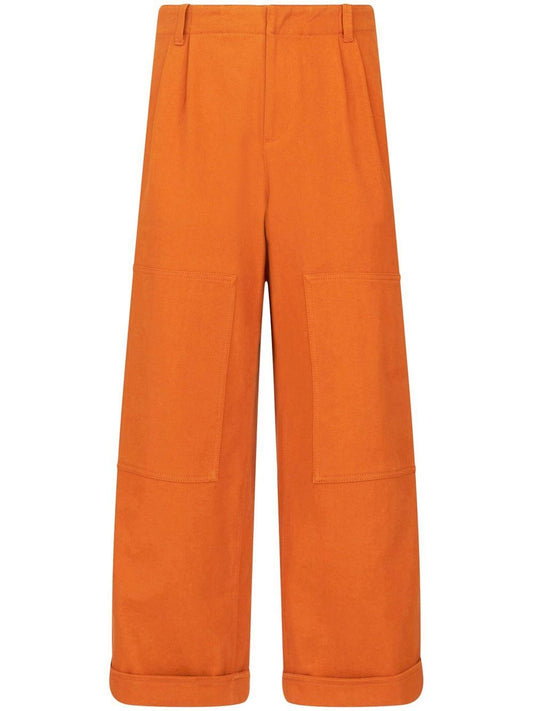 Cotton wide-leg trousers