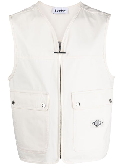 Zipped cotton vest