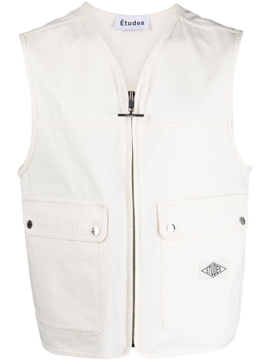 Zipped cotton vest