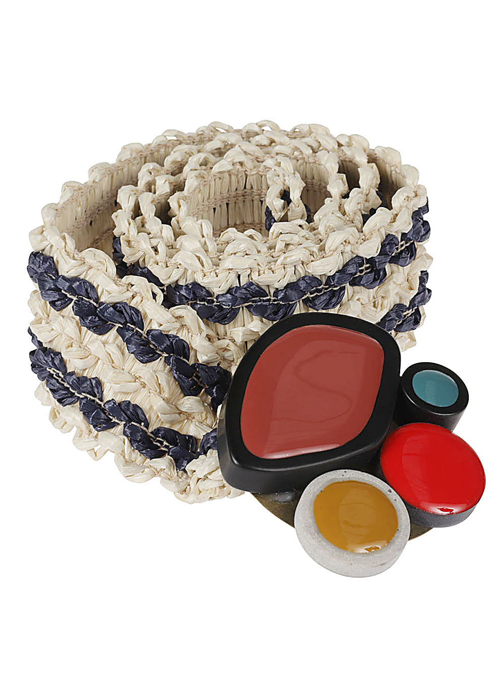 Striped raffia belt