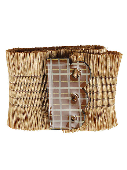 Fringes raffia belt