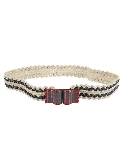 Striped raffia belt