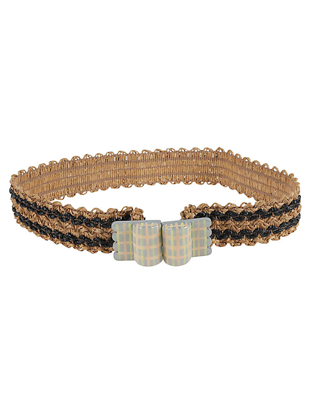 Striped raffia belt