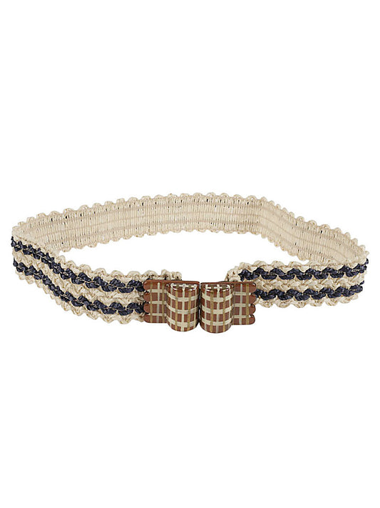 Striped raffia belt