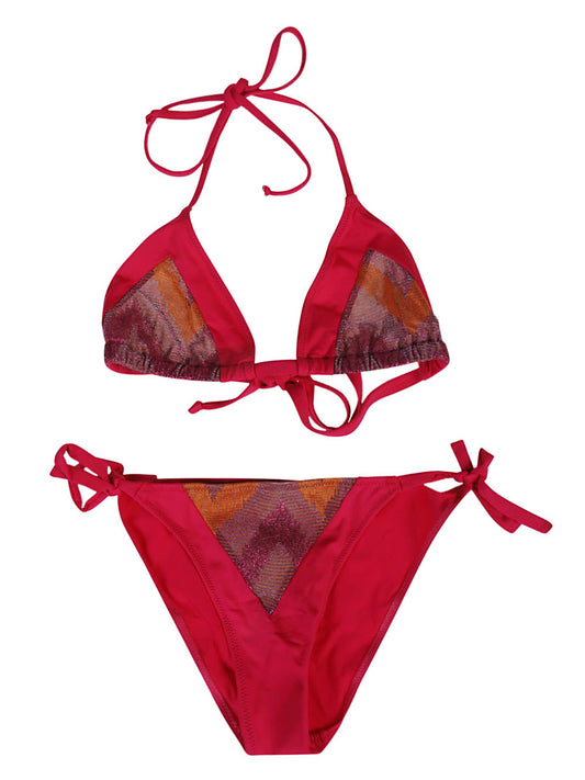 One printed triangle bikini set