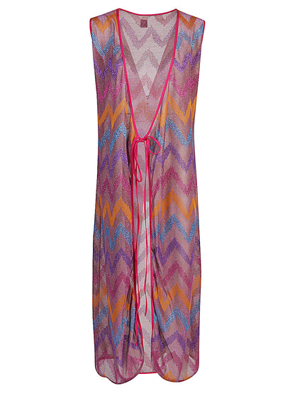 Quadrifoglio printed long dress