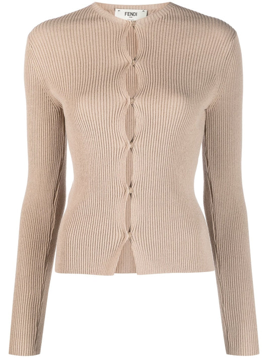 Ribbed cotton cardigan