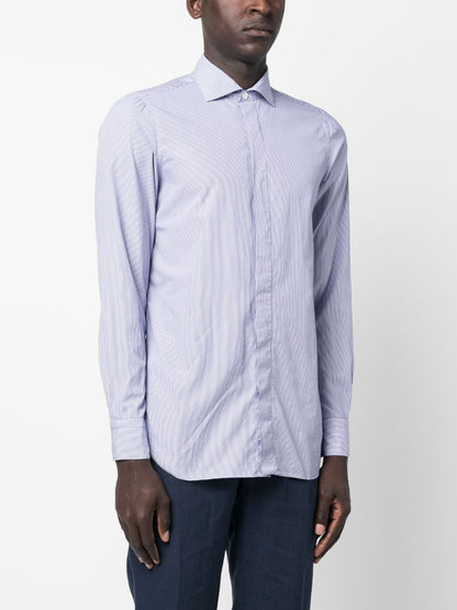 Regular fit striped cotton shirt