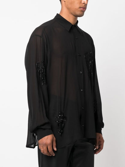 Embroidered oversized shirt