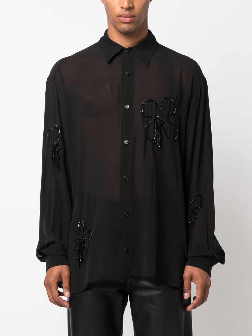 Embroidered oversized shirt