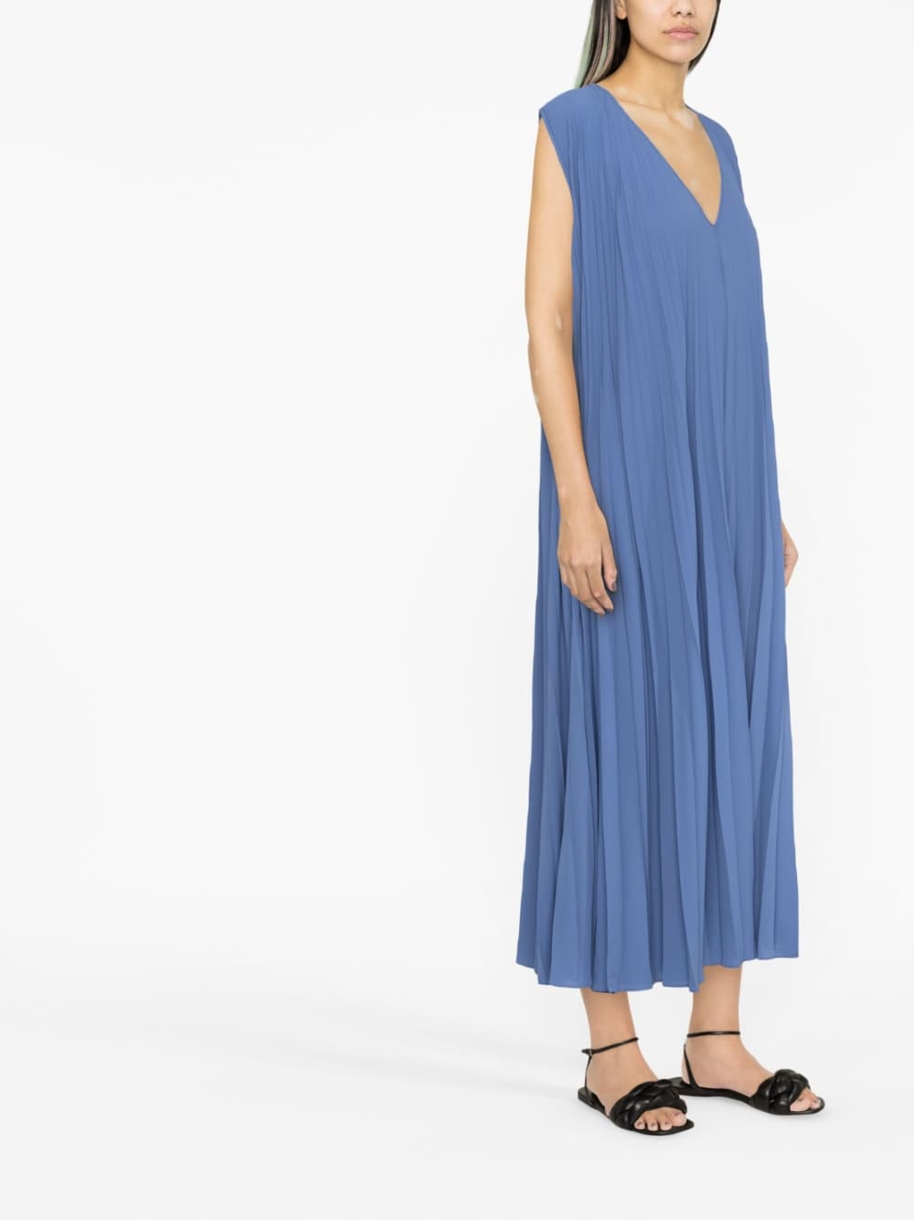 Pleated silk jumpsuit